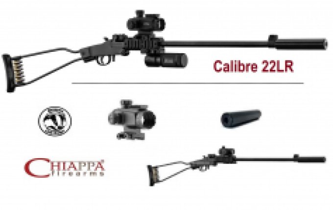 Pack Carabine Chiappa Little Badger pliante Cal 22 LR mono-coup