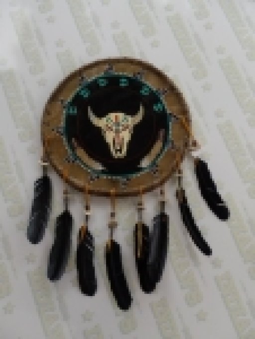 Bouclier Amérindien peint en Rawhide