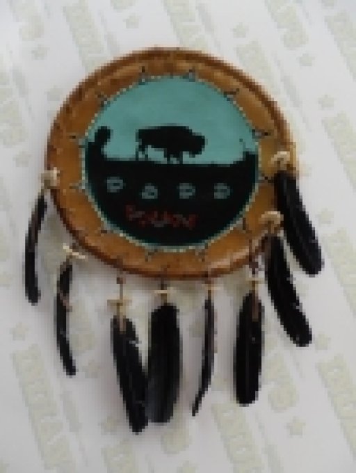 Bouclier Amérindien peint en Rawhide