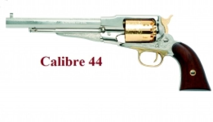 Revolver à poudre noire Remington Nickelé 1858 Cal. 44