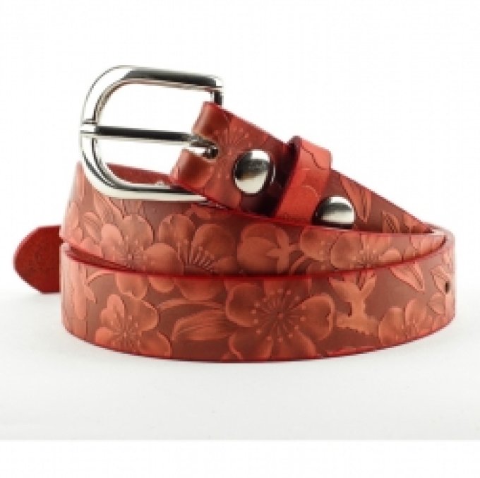 Ceinture en cuir Rouge - Taille : L