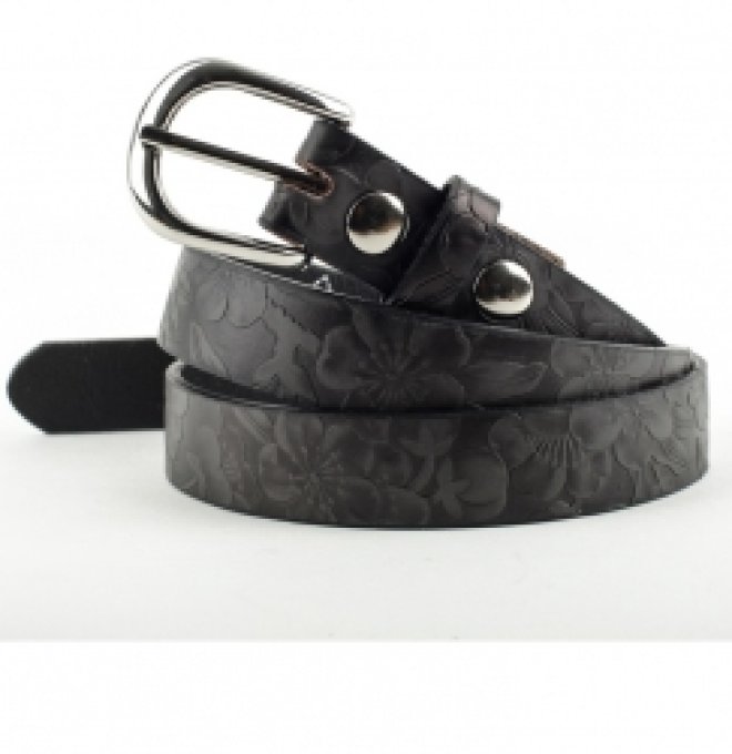 Ceinture en cuir Noire - Taille : M