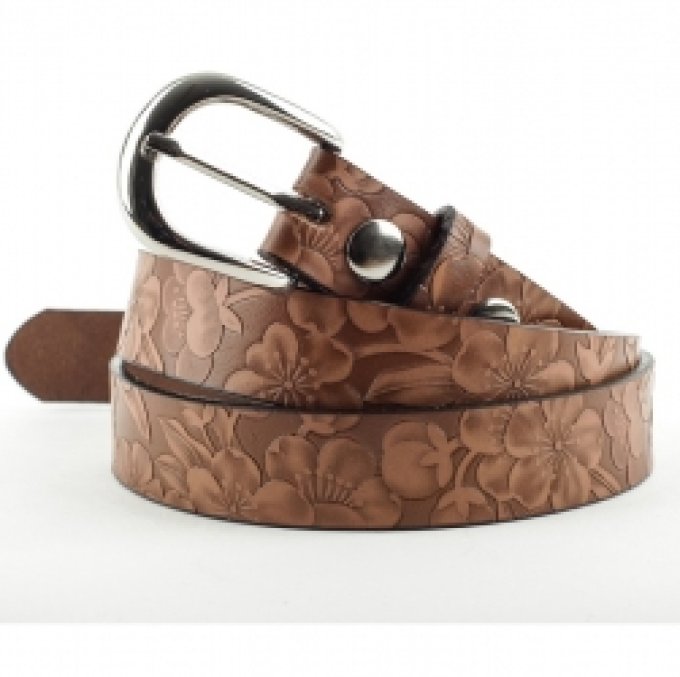Ceinture en cuir Brune - Taille : XL
