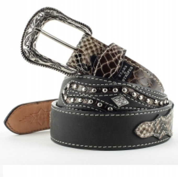 Ceinture en cuir Noire - Taille : 32