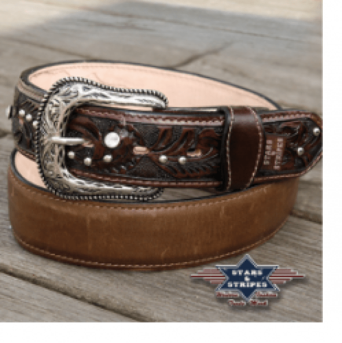 Ceinture en cuir Brune - Taille : 38