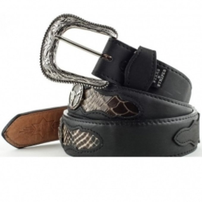 Ceinture en cuir Noire - Taille : 36