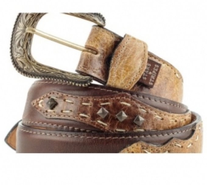 Ceinture en cuir Marron - Taille : 42