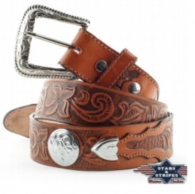 Ceinture en cuir Brune - Taille : 38