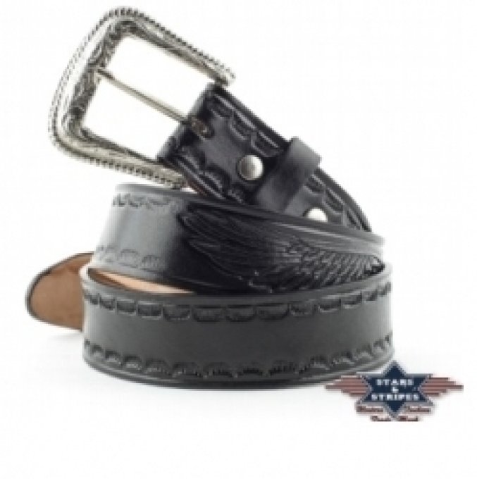 Ceinture en cuir Noire - Taille : 42