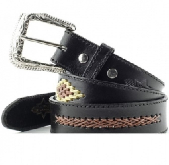 Ceinture en cuir Noire - Taille : 42