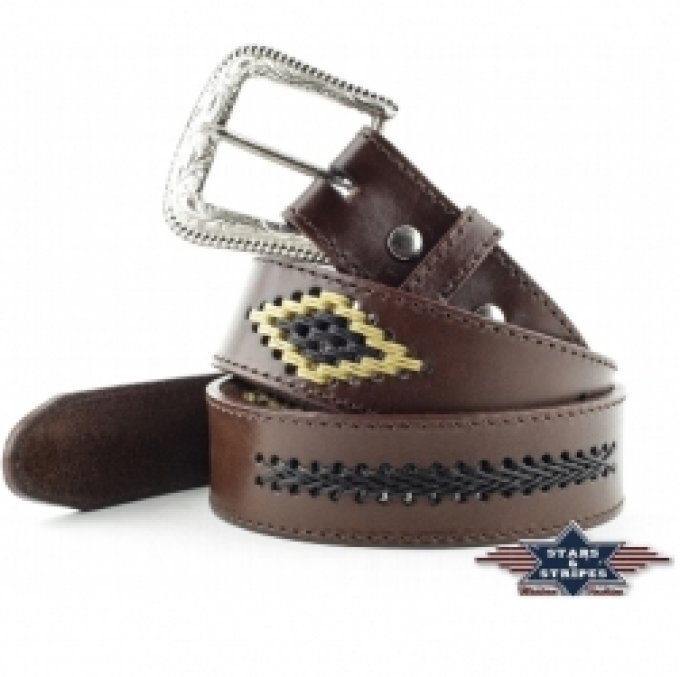 Ceinture en cuir Marron - Taille : 48