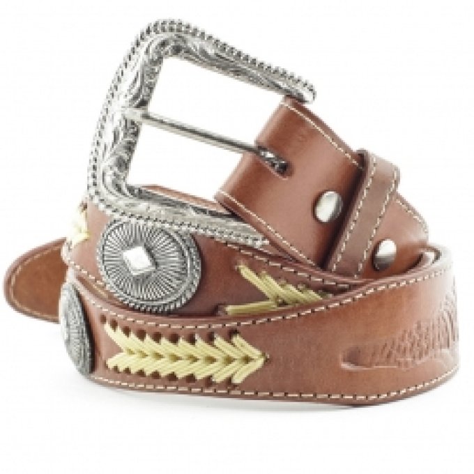 Ceinture en cuir Brune - Taille : 36