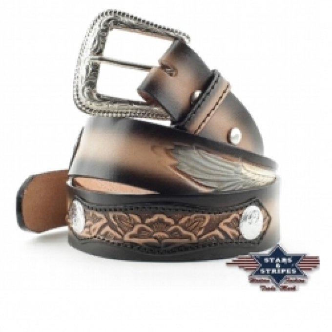 Ceinture en cuir Brune - Taille : 34