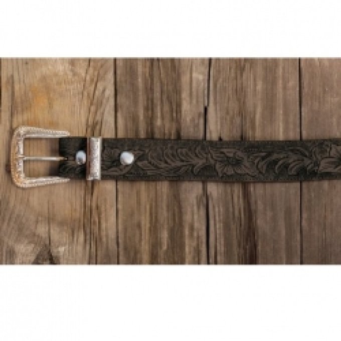 Ceinture en cuir Noire - Taille : 34