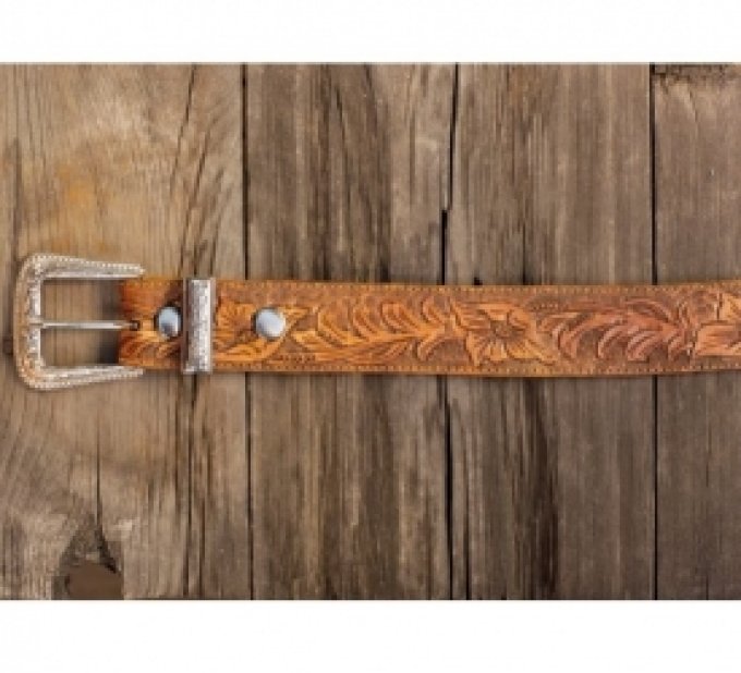 Ceinture en cuir Cognac - Taille : 44