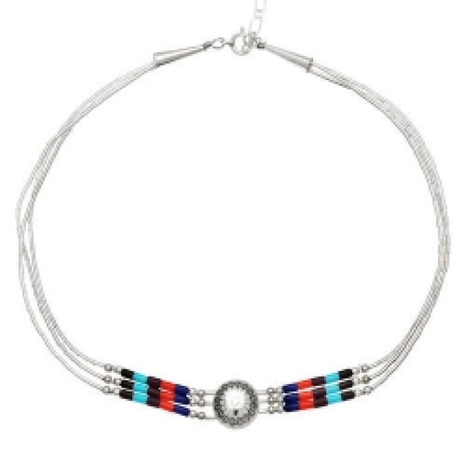 Collier 3 Fils + Choker Pierres Multiples