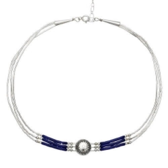 Collier 3 Fils + Choker Lapis-Lazuli