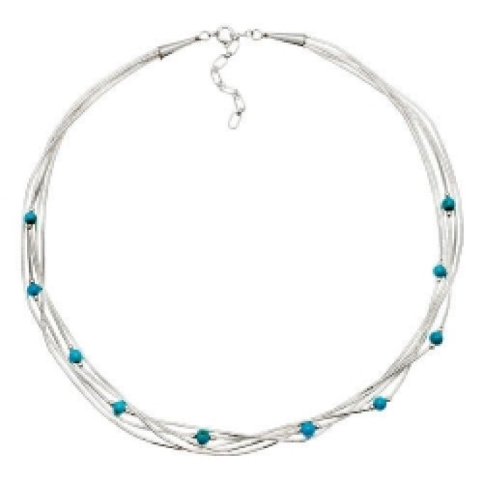 Collier 5 Fils Perles de Turquoise