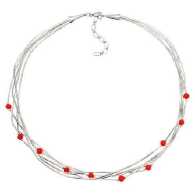 Collier 5 Fils Perles de Corail