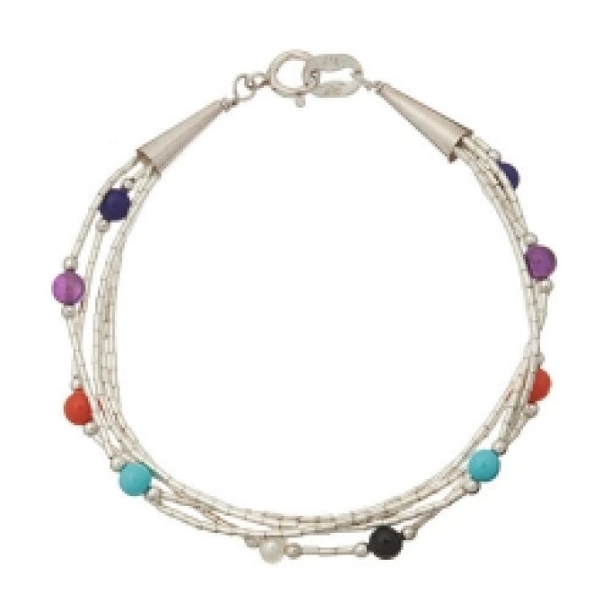 Bracelet 5 Fils Perles Multicouleur