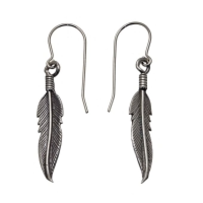 Boucle d’Oreilles Plume Argent