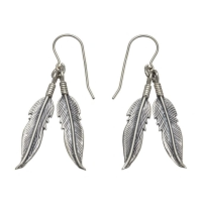 Boucle d’Oreilles 2 Plumes d’Argent