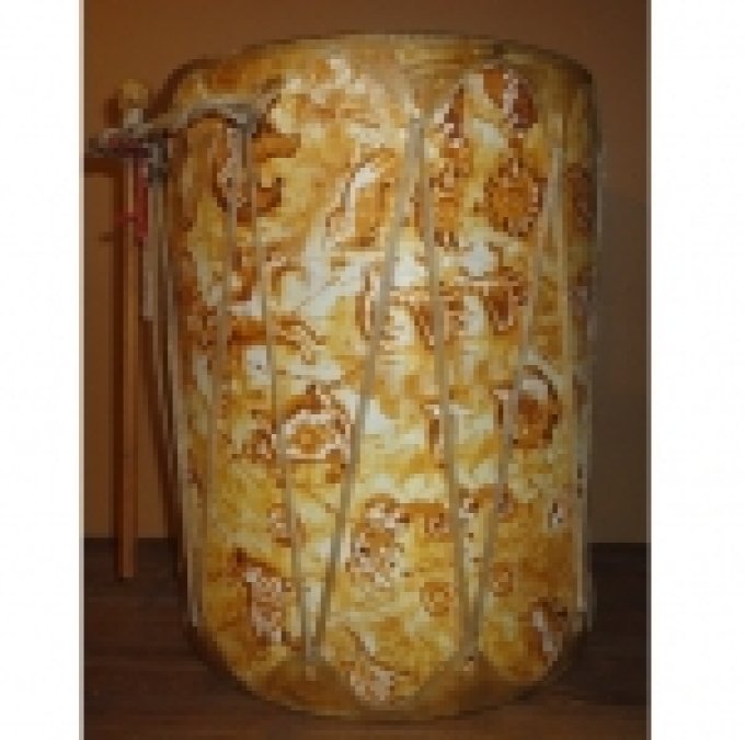 Drum amérindien en Rawhide ( Décoré animaux fond jaune)