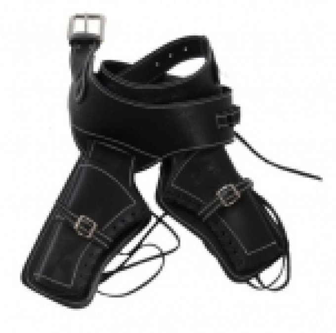 Ceinturon double holster noir pour 2 revolvers western