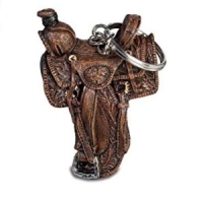 Porte clés selle western en resine