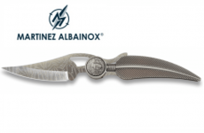 Couteau Pliant mini plume argent tête indien Lame gravé de 6 cm