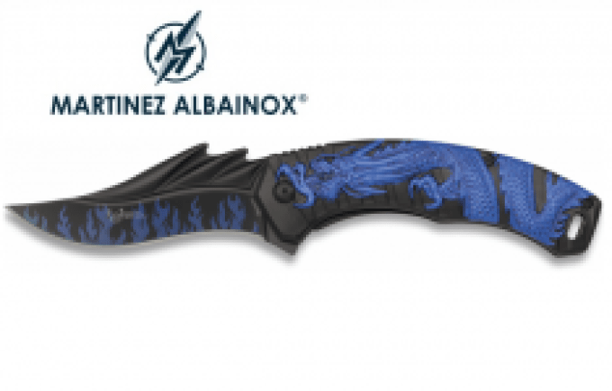 Couteau Pliant DRAGON Bleu Lame de 9 cm