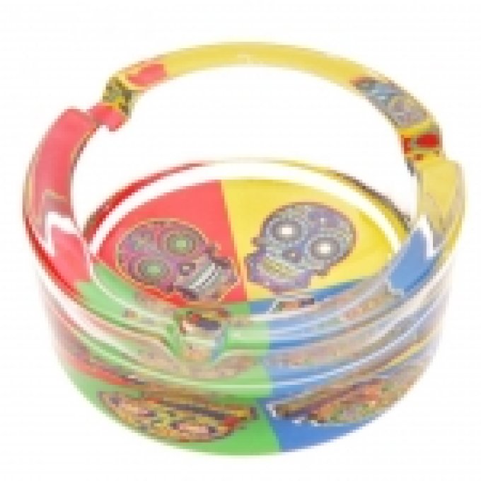 Cendrier jour des morts Mexicain décore 4 tête de mort