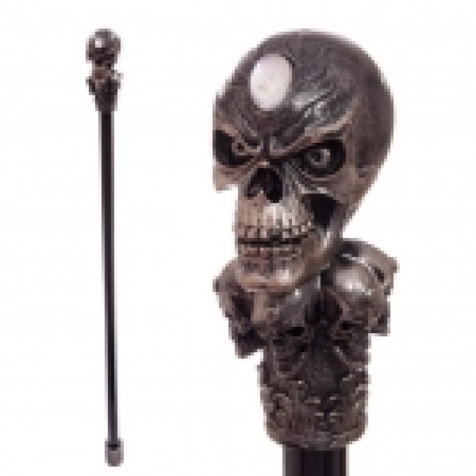 Baton (canne) de Magicien avec crane bronze de 96 cm