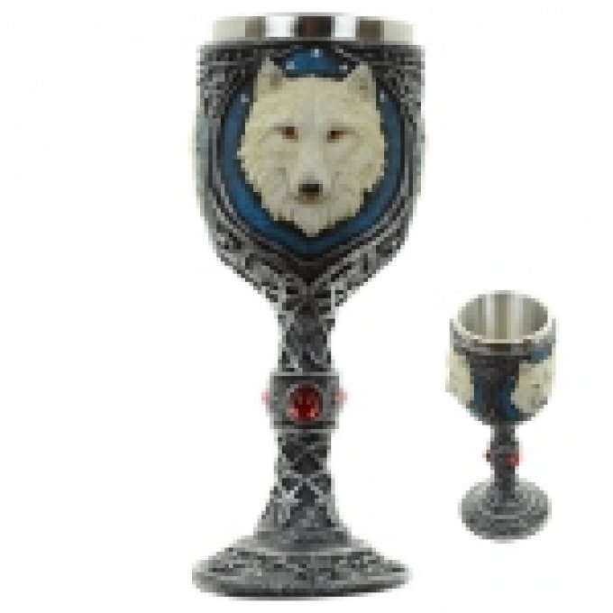 Calice Loup blanc de 19 cm