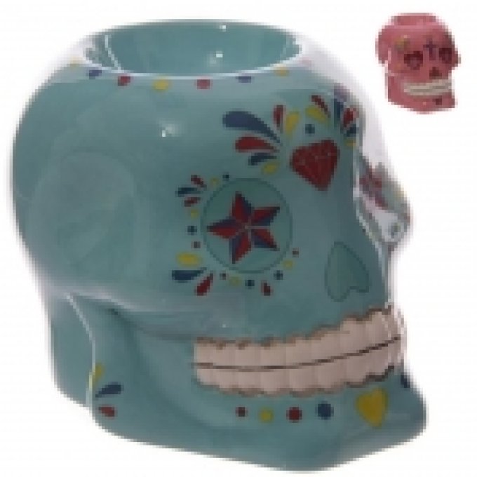 Bruleur à huile Céramique Bleu jour des morts Mexicain