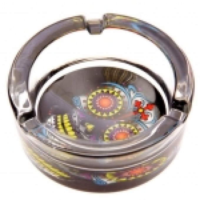 Cendrier jour des morts Mexicain décoré tête de mort noir