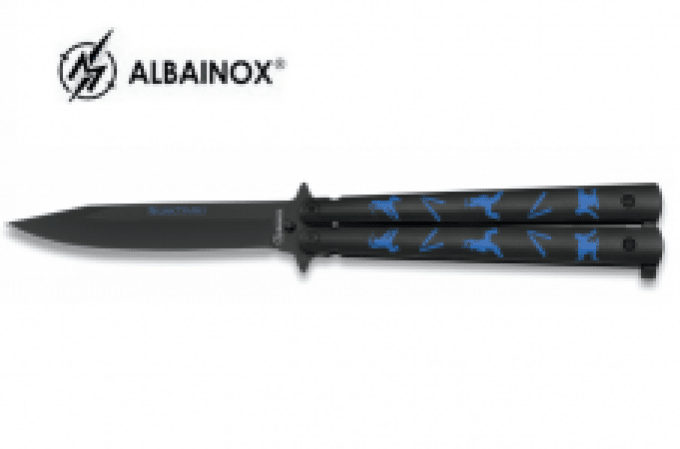 Couteau papillon Mod. Nunchaku  manche Alu lame de 10 cm