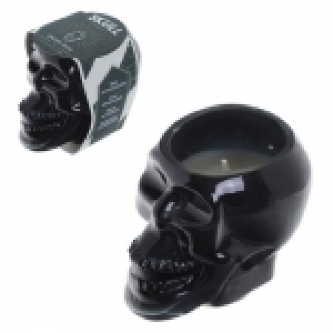 Bougie crane tete de mort Noir