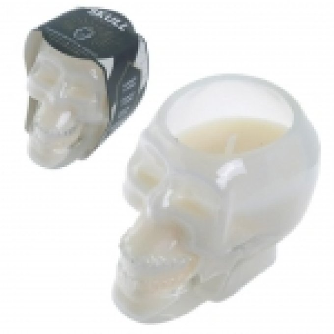 Bougie crane tete de mort Blanc