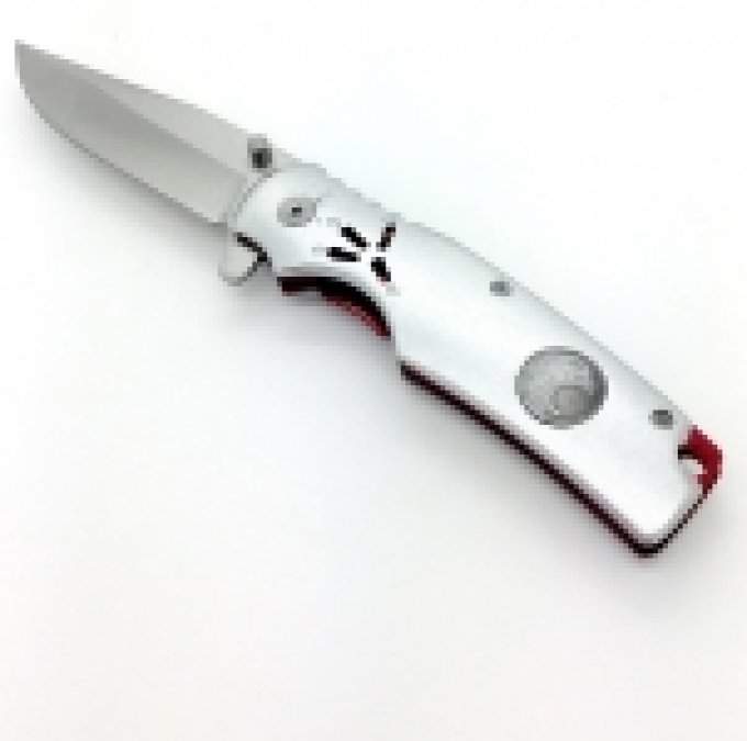 Couteau Pliant Argenté et rouge Patte d’aigle Lame de 8.8 cm