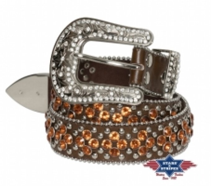 Ceinture Cuir stone 5 Marron - Taille : XL