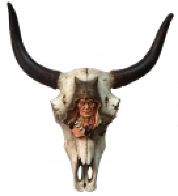 Crane de Vache résine Indien en relief