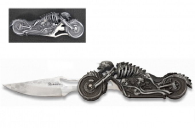 Couteau Pliant de poche Moto squelette