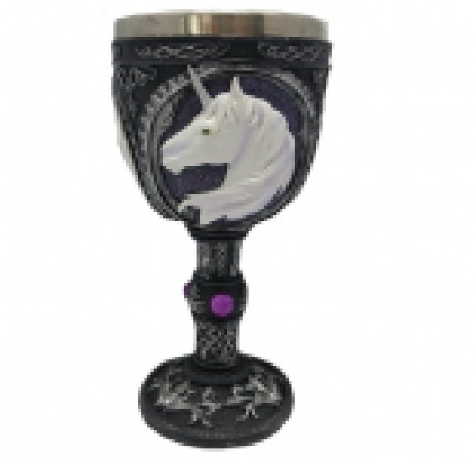 Calice ( ciboire, verre ) Licorne de 19.5 cm