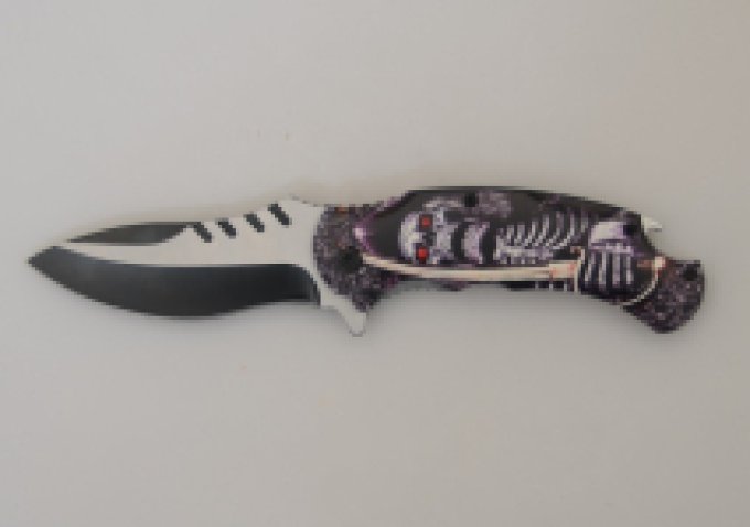 Couteau pliant Skull pirate avec sabre  lame de 9 cm