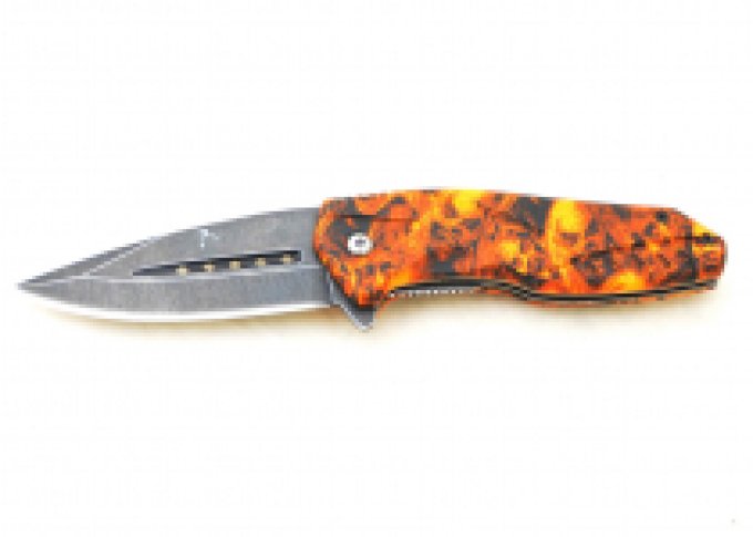 Couteau zombies orange lame de 8.5 cm