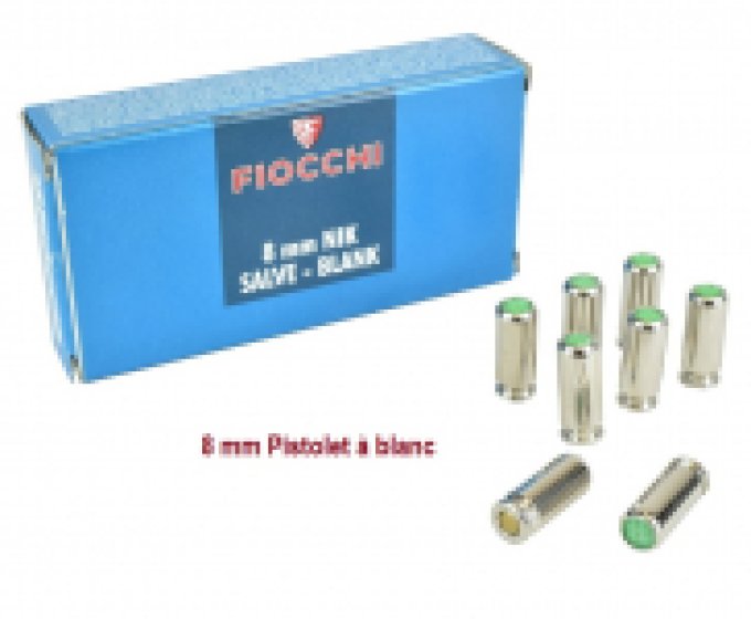 50 Cartouches de Défense Fiocchi Cal. 8 mm à Blanc PISTOLET