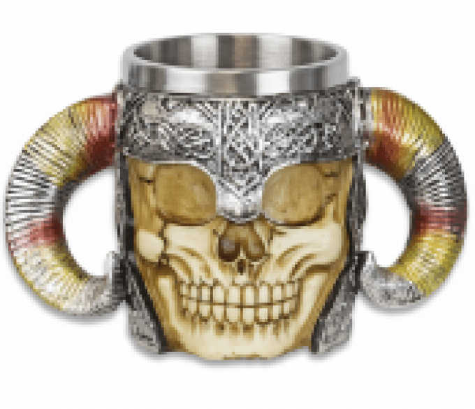 Chope tête de mort et Corne  de 12 cm