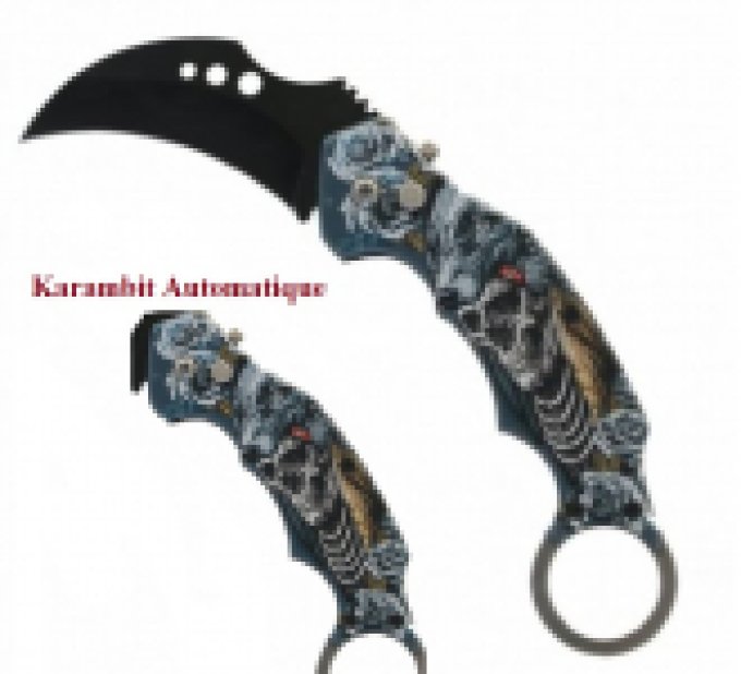 Couteau Pliant Karambit Skullet loup Lame de 7 cm