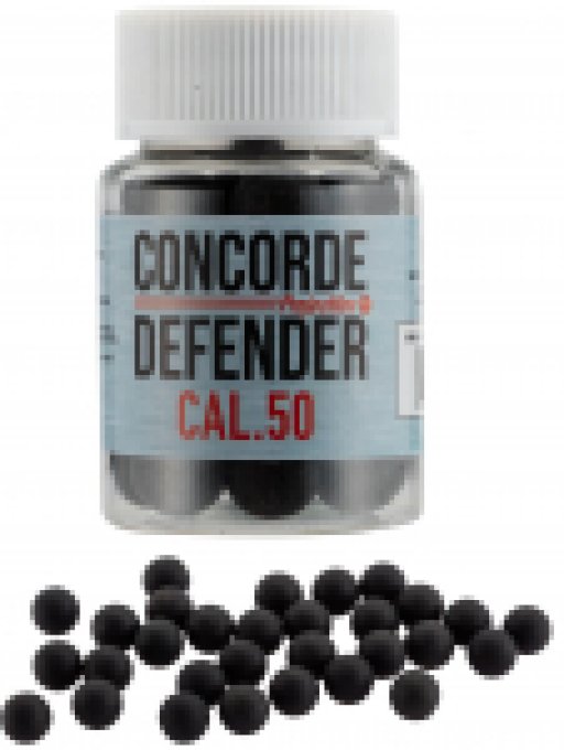 Pot de 100 Billes caoutchouc Noyau en acier Noire Cal. 50